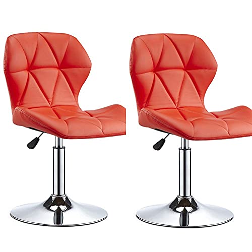 PenKee Furniture Pub Stool Adjustable Bar Stool Set of 2，Swivel ，Counter Stools,Bar Chairs with Backrest/Red von PenKee