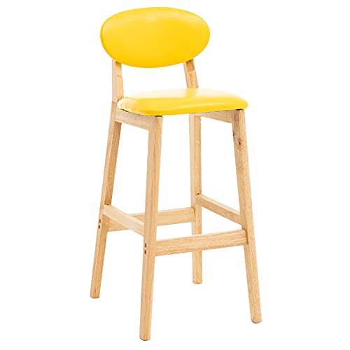 PenKee Furniture Pub Stool Faux Leather Breakfast Bar Stools Upholstered Seat with Backrest Armless Counter Bar Chairs/Yellow/62Cm von PenKee