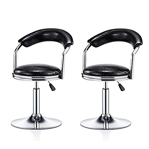 PenKee Furniture Pub Stool Metal Bar Stools Set of 2 Kitchen s Chairs with Backrest，Pu Leather Seat/Black von PenKee