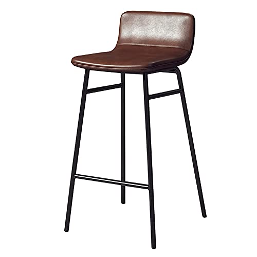 PenKee Furniture Pub Stool Metal with Soft Back, Pu Leather Height Pub Kitchen Dining Room Counter Bar Chair/Brown/65Cm von PenKee