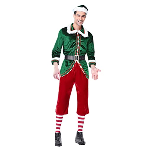 PengGengA Elfen-Kostüm Weihnachtskostüm Xmas Elf Outfit Weihnachtself Kostüm Weihnachten Outfit (Männlich, L) von PengGengA