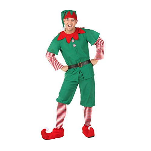 PengGengA Elfen-Kostüm Weihnachtskostüm Xmas Elf Outfit Weihnachtswichtel Weihnachtself Kostüm Erwachsene (Männlich, 180) von PengGengA
