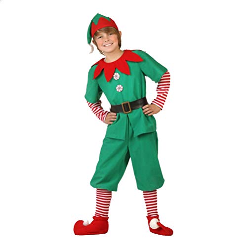 PengGengA Elfen-Kostüm Weihnachtskostüm Xmas Elf Outfit Weihnachtswichtel Weihnachtself Kostüm Kinder (Jungen, 140) von PengGengA