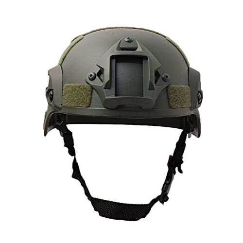 PengGengA Taktischer Helm Militär-Stil Einstellbar Schutzhelm mit Pads und Seitenschienen Sturzhelm für Airsoft Paintball (Einheitsgröße, Armeegrün) von PengGengA