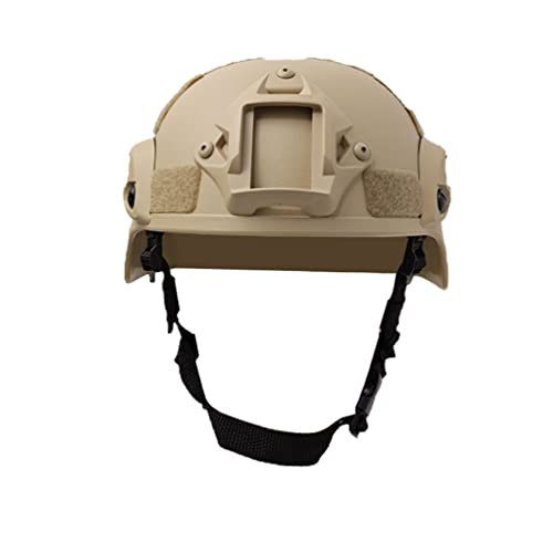PengGengA Taktischer Helm Militär-Stil Einstellbar Schutzhelm mit Pads und Seitenschienen Sturzhelm für Airsoft Paintball (Einheitsgröße, Sandfarbe) von PengGengA