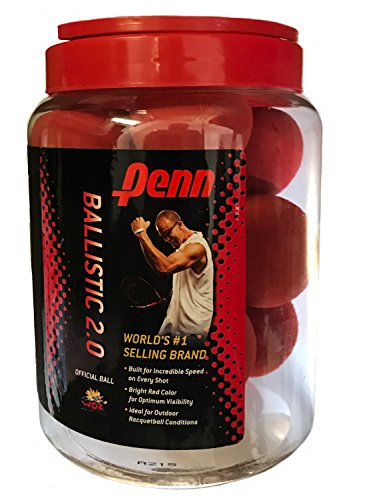 Penn Head Ballistic 2.0 Racquetballs - Red Color - Value Pack/12-Ball Jug von Penn