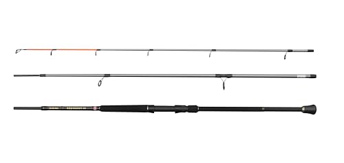 Penn Regiment IV Bass Spinnrute, Salzwasser Angler Angeln Seefisch Kabeljau, Aal, Barsch, Seelachs, Makrele, Hai, Starkes Leichtgewicht & Vielseitig, Silber, 2.74m schnelle beidhändige Rute von Penn