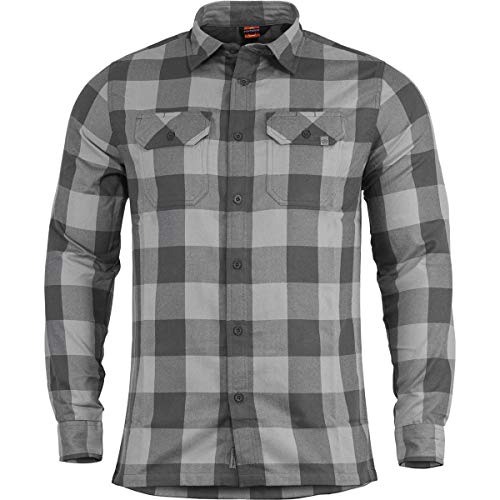 Pentagon Drifter Flannel Shirt Grau-Kariert, Grau, 2XL von Pentagon