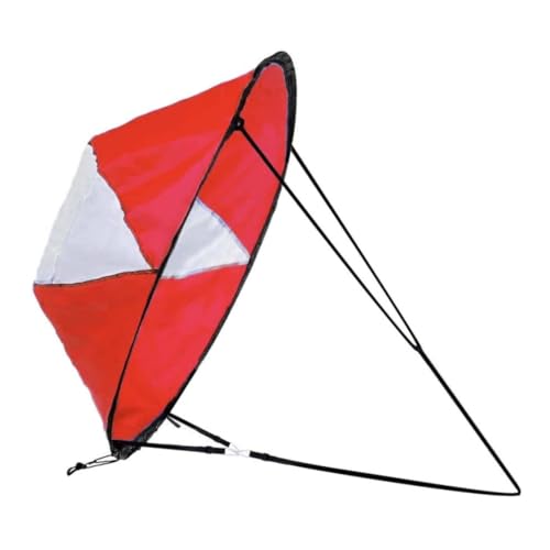 Peosaard Kajak Windsegel, Faltbarer Windpaddel -Ruderboote Windklappkajak -Kanu -Zubehör für aufblasbare Boote Kanus - rot von Peosaard