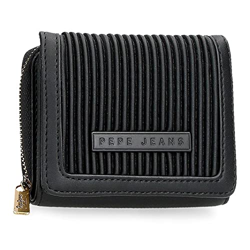 Pepe Jeans Aurora Geldbörse mit Geldbörse Schwarz 10x8x3 cm Kunstleder von Pepe Jeans