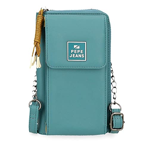 Pepe Jeans Bea Umhängetasche Handyhalter Blau 11x17,5x2,5 cm Kunstleder von Pepe Jeans