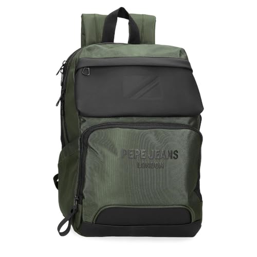 Pepe Jeans Bromley Laptop-Rucksack, Grün, 25 x 36 x 10 cm, Polyester, 9 l, grün, Talla única, laptoprucksack von Pepe Jeans