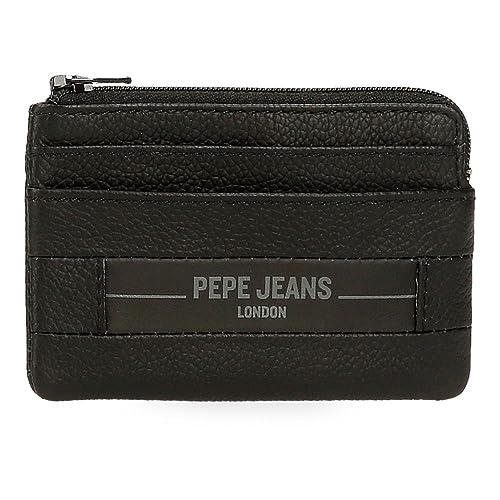 Pepe Jeans Checkbox Geldbörse Schwarz 11x7x1,5cm Leder, Schwarz, Talla única, geldbörse von Pepe Jeans
