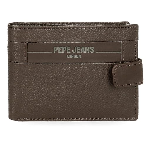 Pepe Jeans Checkbox Horizontale Geldbörse mit Klickverschluss, Braun, 11 x 8,5 x 1 cm, braun, Talla única, Horizontale Brieftasche mit Klickverschluss von Pepe Jeans