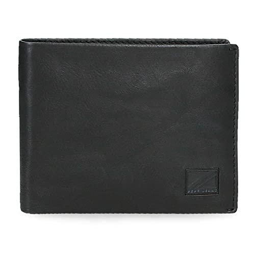 Pepe Jeans Chief Brieftasche mit Geldbörse, Schwarz, 12,5 x 9,5 x 1 cm, Leder, Schwarz , Geldbeutel mit Geldbörse von Pepe Jeans