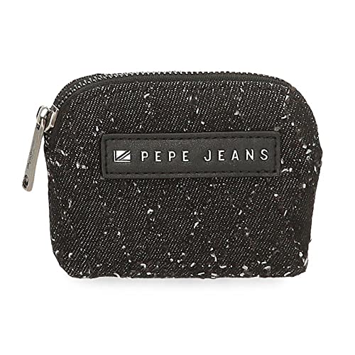 Pepe Jeans Daila Geldbörse schwarz 11,5 x 8 x 1,5 cm Baumwolle, Polyester und PU., Schwarz, Geldbeutel von Pepe Jeans