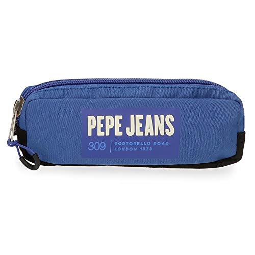 Pepe Jeans Darren Federmäppchen, Blau, 22 x 7 x 3 cm, Polyester, blau, Etui von Pepe Jeans