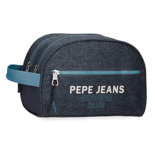 Pepe Jeans Edmon Kulturbeutel, anpassbar, Blau, 26 x 16 x 12 cm, Polyester von Joumma Bags, blau, Kulturbeutel, anpassbar von Pepe Jeans