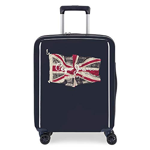 Pepe Jeans Flag Kabinenkoffer Blau 40x55x20 cms Hartschalen ABS TSA-Schloss 38.4L 2,9Kgs 4 Räder Handgepäck von Pepe Jeans