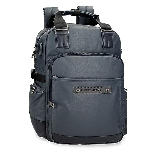 Pepe Jeans Hatfield Laptop-Rucksack, 38,1 cm, Blau, 28 x 40 x 16 cm, Polyester, 17,92 l, blau, Talla única, laptoprucksack von Pepe Jeans