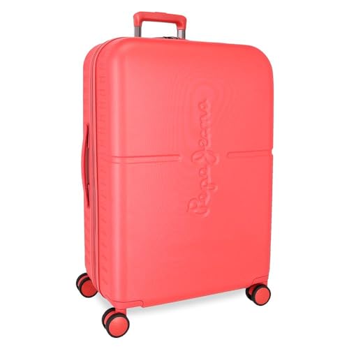 Pepe Jeans Highlight Koffer, mittelgroß, Rot, 48 x 70 x 28 cm, ABS, TSA-Verschluss, 79 l, 3,22 kg, 4 Doppelrollen von Joumma Bags, rot, Mittelgroßer Koffer von Pepe Jeans