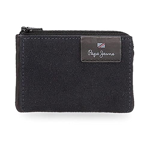 Pepe Jeans Hilltop, Marine, Geldbörse für Erwachsene, Unisex, Modern, Leder, Brieftasche, 3 Fächer, 4 Kartenfächer, Reißverschluss, Pop-Up, Extra-Reißverschlusstasche von Pepe Jeans
