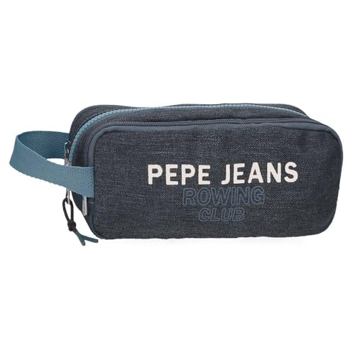 Pepe Jeans Joumma Bags by Joumma Bags, 3-teiliges Federmäppchen, Blau, 22 x 10 x 9 cm, Polyester, blau, Dreifaches Federmäppchen von Pepe Jeans