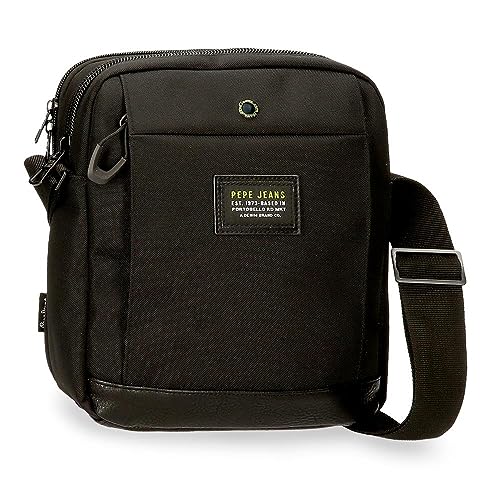 Pepe Jeans Leighton Gepäcktasche für Herren, Schwarz, Talla única, Große Umhängetasche von Pepe Jeans