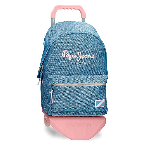 Pepe Jeans Lena Schulrucksack mit blauem Trolley 31x42x17,5 cm Polyester von Pepe Jeans