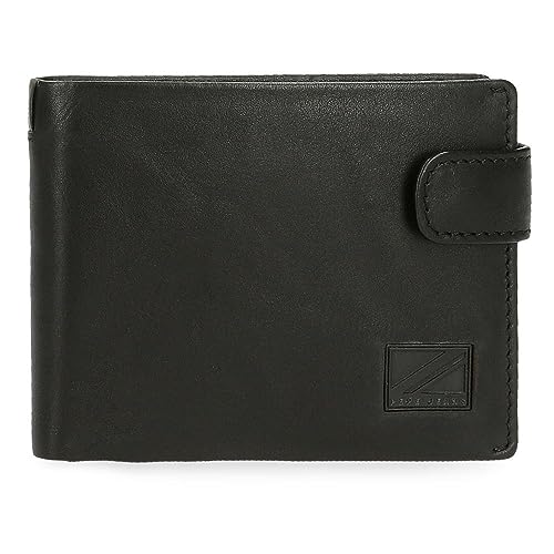 Pepe Jeans Marshal Horizontale Geldbörse mit Klickverschluss, Schwarz, 11 x 8,5 x 1 cm, Leder, Schwarz, Talla única, horizontale Geldbörse mit Klickverschluss, Schwarz, one Size, Horizontale von Pepe Jeans