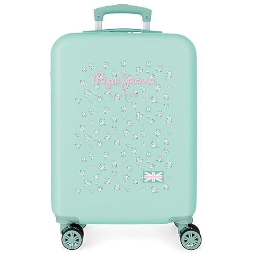 Pepe Jeans Nora Kabinenkoffer, blau, 38 x 55 x 20 cm, starr, 2,5 kg, seitlicher Kombinationsverschluss, ABS, 2,5 kg, 35 l, Handgepäck von Joumma Bags von Pepe Jeans