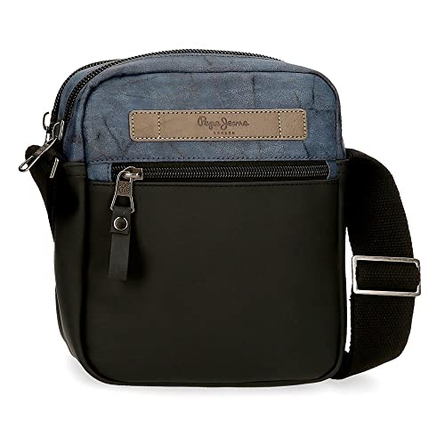 Pepe Jeans Ocean Umhängetasche Zwei Fächer Blau 17x22x7,5 cm Polyester mit Details aus Kunstleder von Pepe Jeans