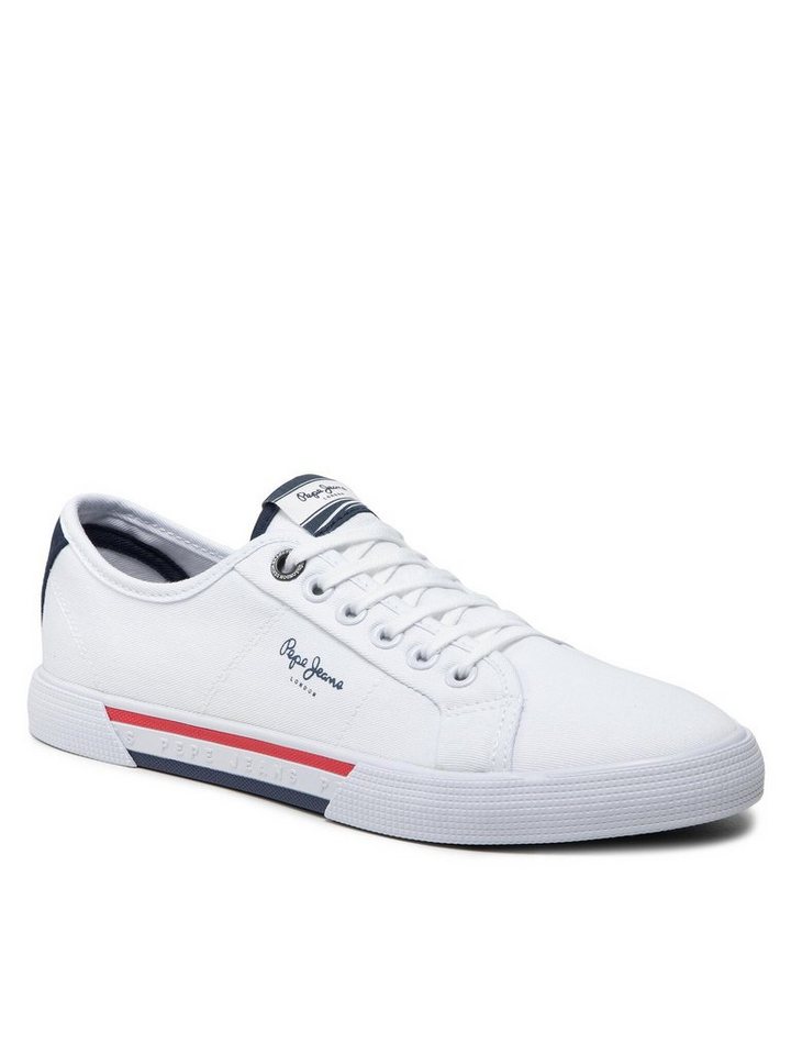Pepe Jeans Sneakers aus Stoff Brady Men Basic PMS30816 White 800 Sneaker von Pepe Jeans