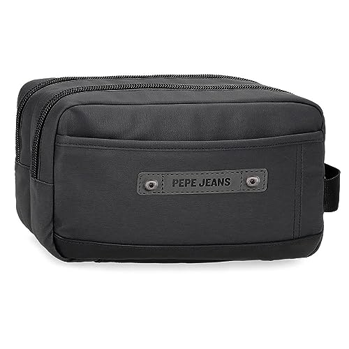 Pepe Jeans Hatfield Kulturbeutel, anpassbar, Schwarz, 26 x 16 x 12 cm, Polyester, Schwarz, Talla única, Kulturbeutel, anpassbar von Pepe Jeans