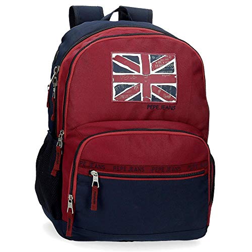 Pepe Jeans Andy Doppelfach-Rucksack An Trolley anpassbar Rot 33x46x17 cms Polyester 25.81L von Pepe Jeans