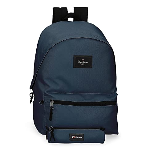 Pepe Jeans Aris Laptop-Rucksack 15,6" + Schul-Bleistiftmappe Blau 31x44x17,5 cms Polyester 0 23.87L von Pepe Jeans