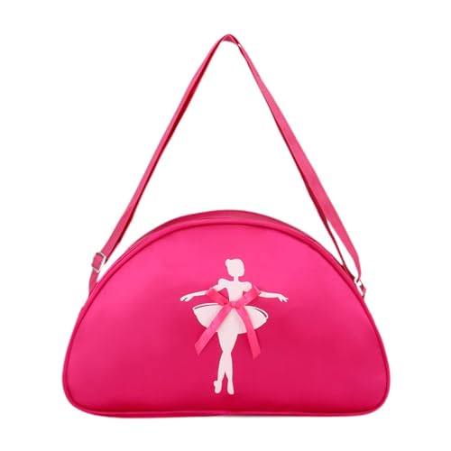 Perfeclan Ballett-Tanz-Tasche, Sporttasche, multifunktional, süß, Verstellbarer Riemen, kleine Reisetasche, Rose Rot von Perfeclan