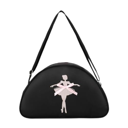 Perfeclan Ballett-Tanz-Tasche, Sporttasche, multifunktional, süß, Verstellbarer Riemen, kleine Reisetasche, Schwarz von Perfeclan