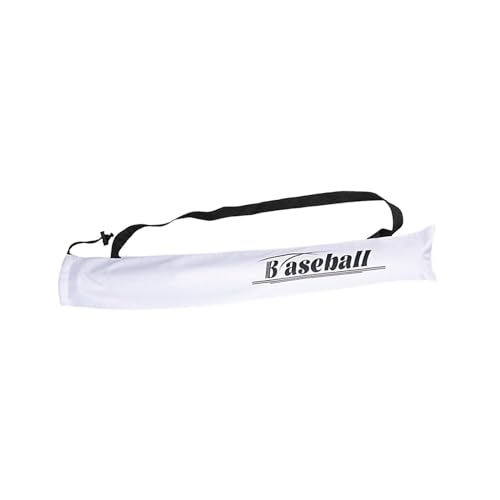 Perfeclan Baseballschläger-Hülle, Ausrüstungstasche, praktisch, leicht zu tragen, zusammenklappbare Schutztasche, Softball-Hülle für mit, Weiss, 68CM von Perfeclan