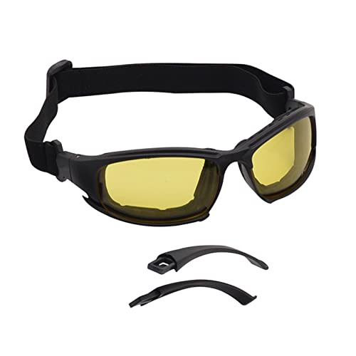 Perfeclan Leichte Sportbrille, Damen Herren Brille Anti UV Brillen Fahrradbrille Winddicht zum Radfahren Outdoor Wandern Fußballausrüstung - GELB von Perfeclan