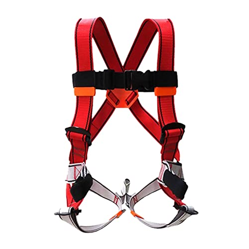 Perfeclan Professioneller Klettergurt Taillenbeinschutz Schützen Sie die Ganzkörperausrüstung Sicherheitsgurte für das Rettungstraining im Freien Abseilen Damen - Rot Grau von Perfeclan