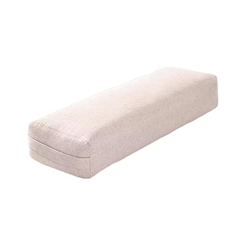 Perfeclan Professionelles Yoga Bolster mit maschinenwaschbarem Bezug, rechteckiges Kissen, hochelastisch für restauratives Yoga, Beige von Perfeclan