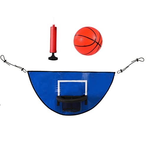 Perfeclan Trampolin-Basketballkorb, mit Ballpumpe, Torspiel, langlebiger Mini-Basketballkorb für Trampolin, für drinnen und draußen, zum Spielen von Jungen und von Perfeclan