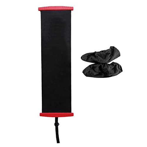 Perfeclan Workout-Gleitmatte, tragbares Yoga-Multifunktions-Skateboard-Gleitboard für Sporttrainings-Übungszubehörgeräte, Schwarz 200mx50cm von Perfeclan