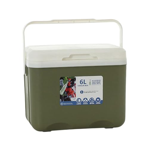 perfeclan Kühlbox, Isolierbox, 6 l, persönlich zum Einfrieren/Warmhalten von Speisen, klein, hart, für Angeln, Boot, Camping, Outdoor, Grün von Perfeclan