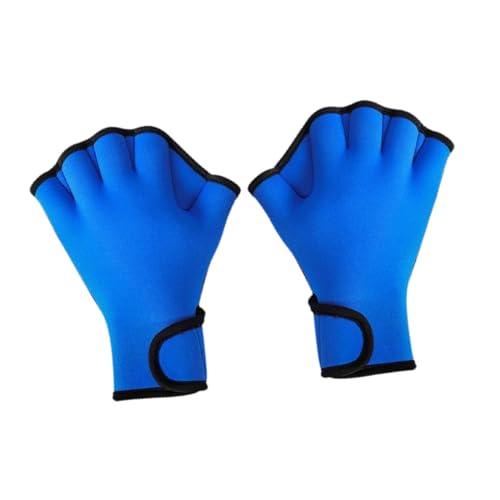 perfeclan Schwimmhandschuhe mit Schwimmhäuten, Fingerlose Handschuhe, gut vernähte, einfach zu verwendende Wasserhandschuhe, Tauchhandschuhe für das , Blau, m von Perfeclan