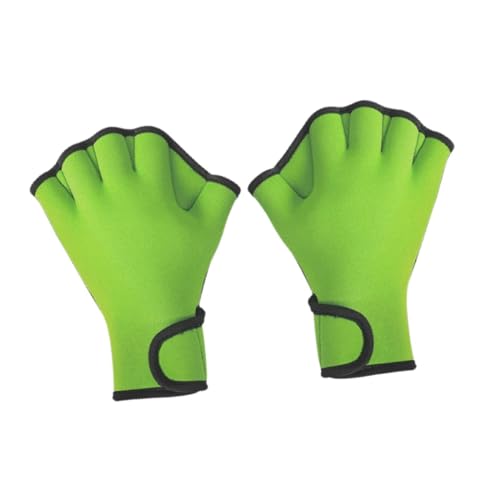 perfeclan Schwimmhandschuhe mit Schwimmhäuten, Fingerlose Handschuhe, gut vernähte, einfach zu verwendende Wasserhandschuhe, Tauchhandschuhe für das , Grün, l von Perfeclan