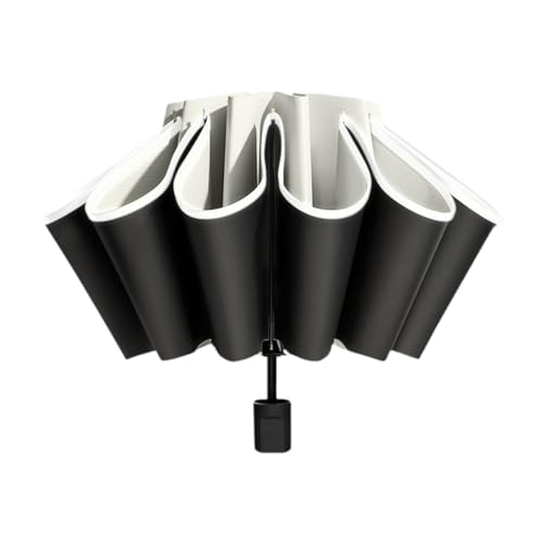 perfeclan Taschenschirm, wetterfest, für Sonne und Regen, tragbarer Regenschirm für Männer und Frauen, Weiß von Perfeclan