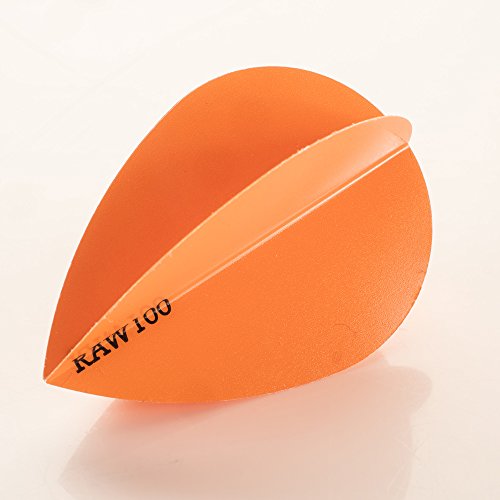 PerfectDarts 10 x Sets Raw100 Neon Orange Dart Flights Pear Shaped Tough Thick Flights von PerfectDarts