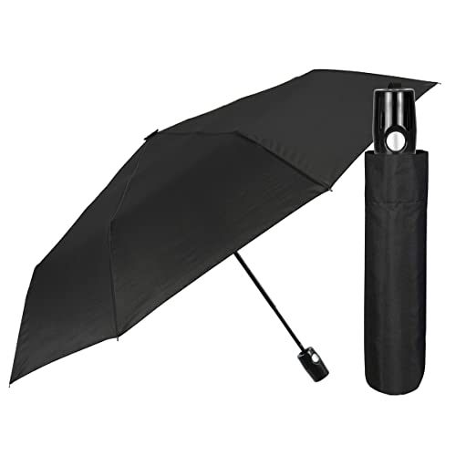 Mini-Regenschirm, zusammenklappbar, für Damen und Herren, mit automatischer Öffnung, sehr leicht und kompakt, 332 g, Blau von PERLETTI